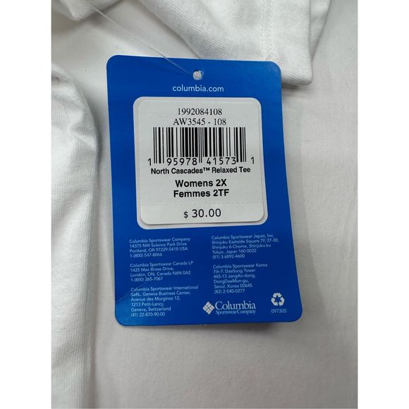 Brand New Columbia North Cascades Relaxed Graphic Tee White Size 2X - Picture 7 of 7